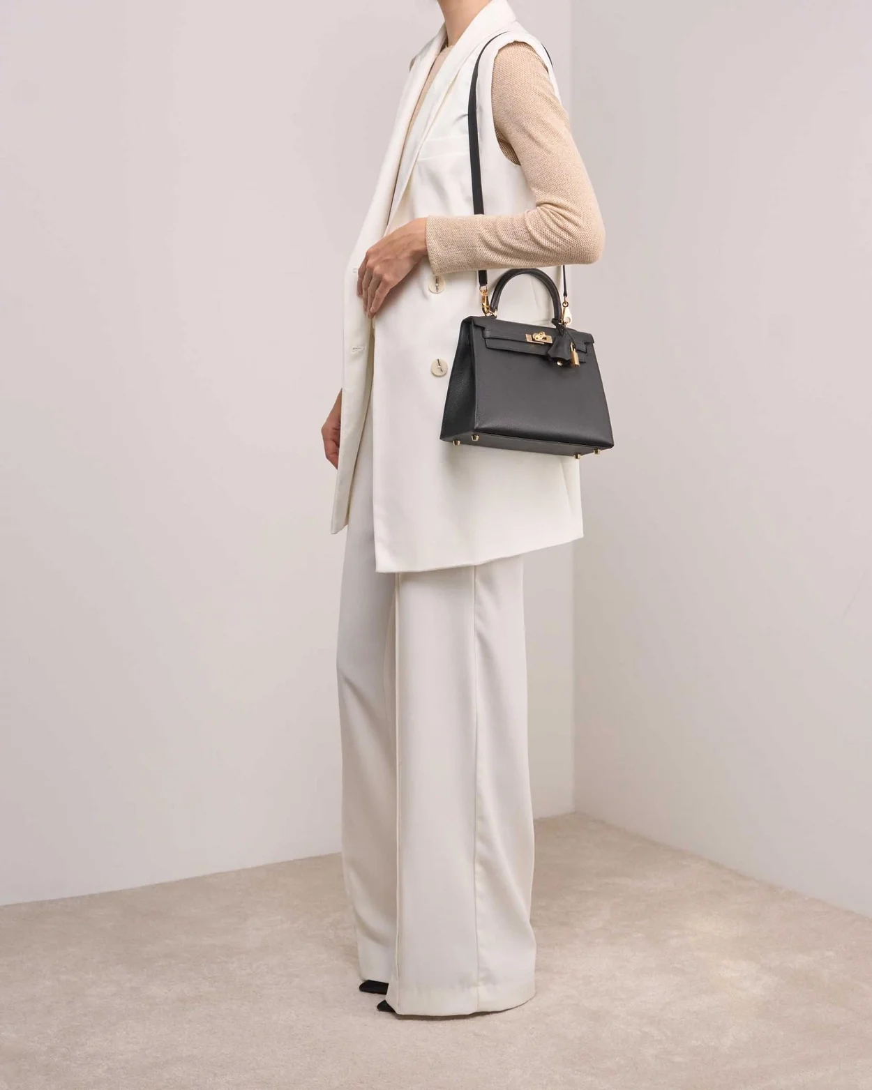 에르메스 켈리 25 셀리에 블랙 골드 하드웨어 (100% HAND MADE)