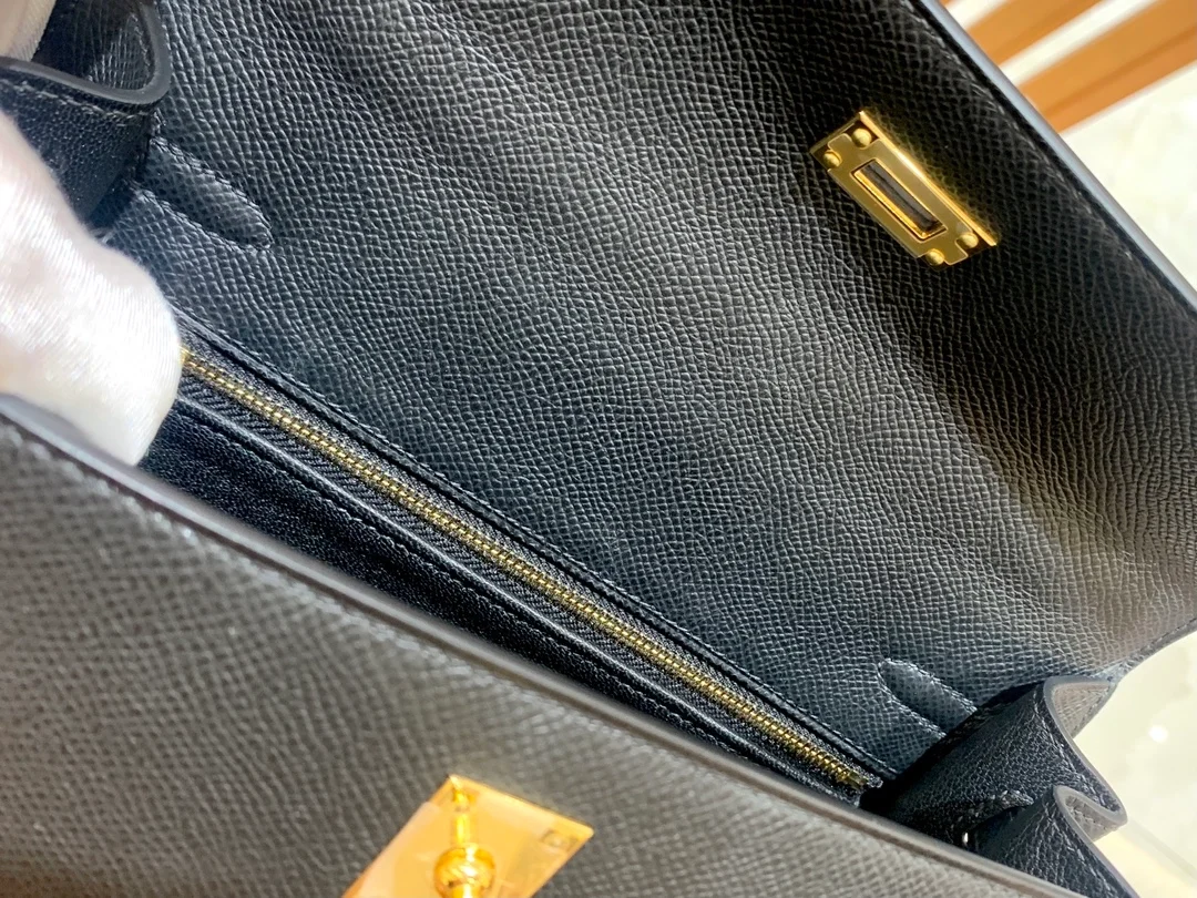 에르메스 켈리 25 셀리에 블랙 골드 하드웨어 (100% HAND MADE)