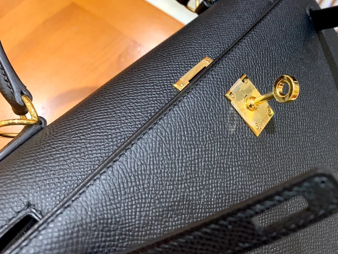 에르메스 켈리 25 셀리에 블랙 골드 하드웨어 (100% HAND MADE)