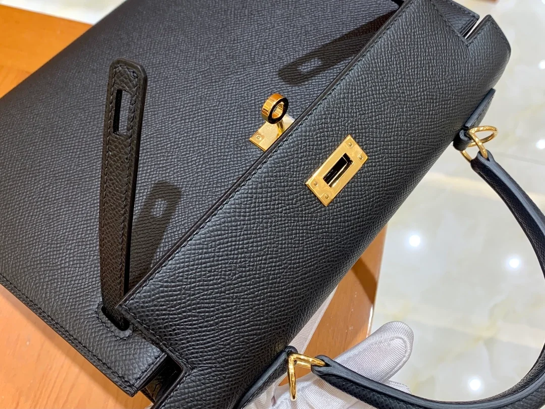 에르메스 켈리 25 셀리에 블랙 골드 하드웨어 (100% HAND MADE)