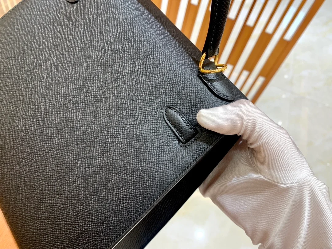 에르메스 켈리 25 셀리에 블랙 골드 하드웨어 (100% HAND MADE)