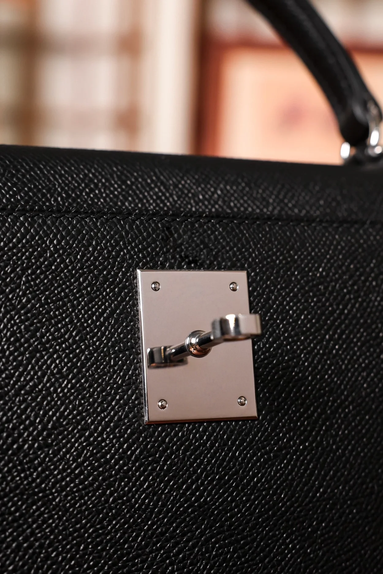 에르메스 켈리 28 셀리에 블랙 실버 하드웨어 (100% HAND MADE)