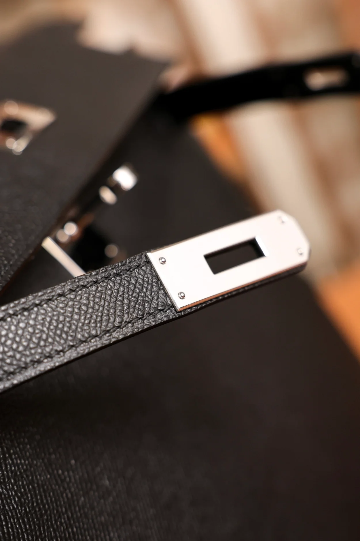 에르메스 켈리 28 셀리에 블랙 실버 하드웨어 (100% HAND MADE)