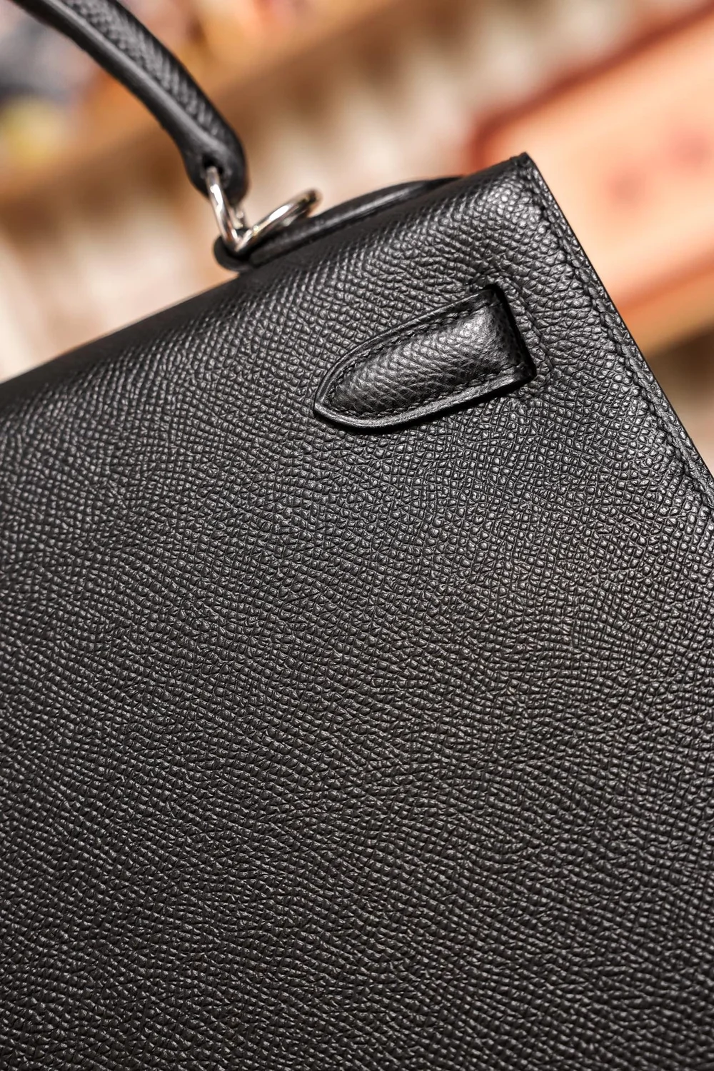 에르메스 켈리 28 셀리에 블랙 실버 하드웨어 (100% HAND MADE)