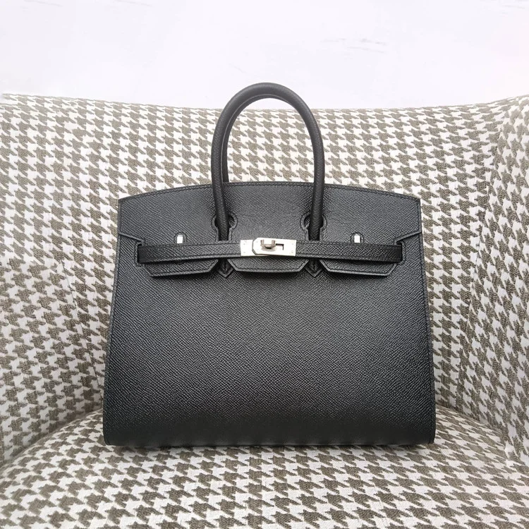 에르메스 버킨 25 셀리에 블랙 실버 하드웨어 (100% HAND MADE)