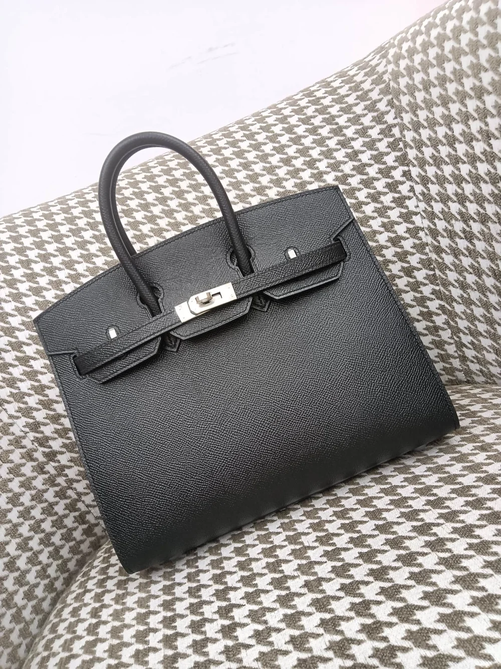 에르메스 버킨 25 셀리에 블랙 실버 하드웨어 (100% HAND MADE)