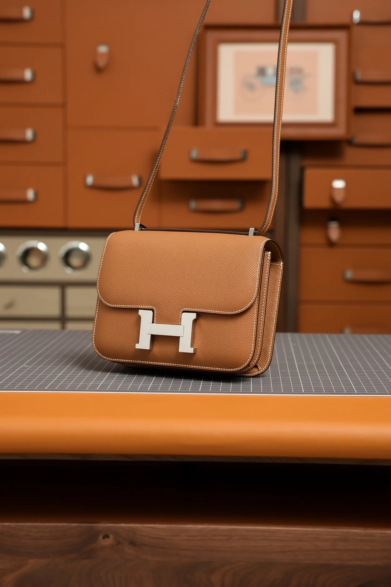 에르메스 콘스탄스 18 브라운 앱송 팔라듐 하드웨어 (100% HAND MADE)