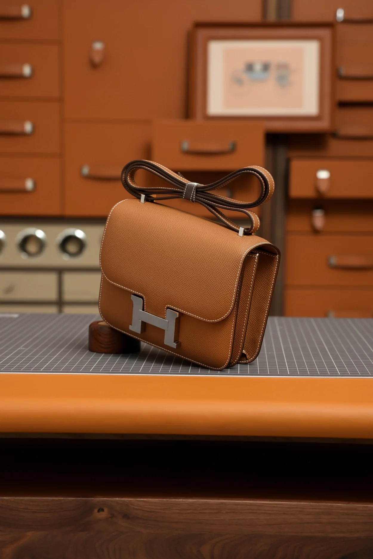 에르메스 콘스탄스 18 브라운 앱송 팔라듐 하드웨어 (100% HAND MADE)