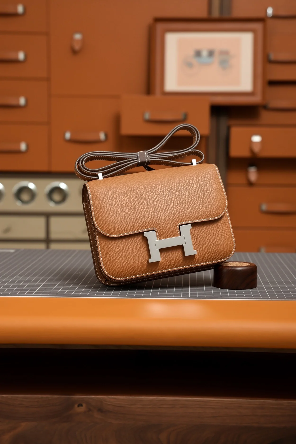 에르메스 콘스탄스 18 브라운 앱송 팔라듐 하드웨어 (100% HAND MADE)