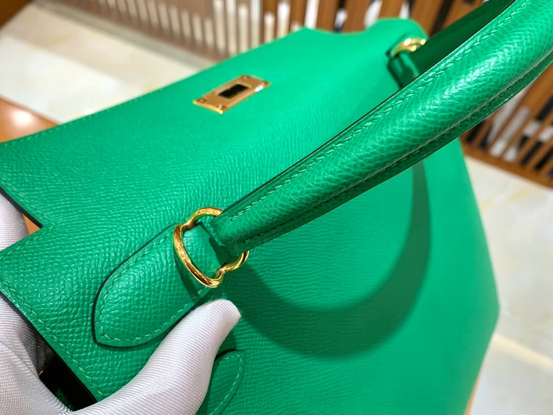 에르메스 켈리 28 셀리에 뱀부 그린 골드 하드웨어 (100% HAND MADE)