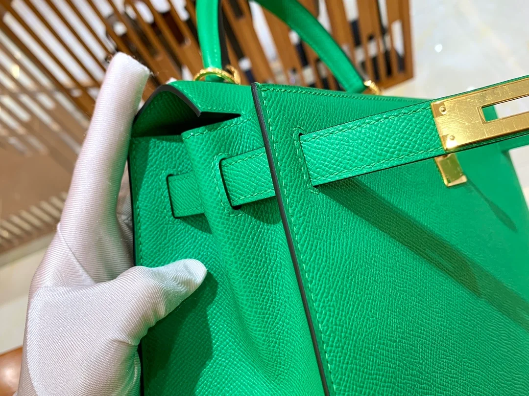 에르메스 켈리 28 셀리에 뱀부 그린 골드 하드웨어 (100% HAND MADE)