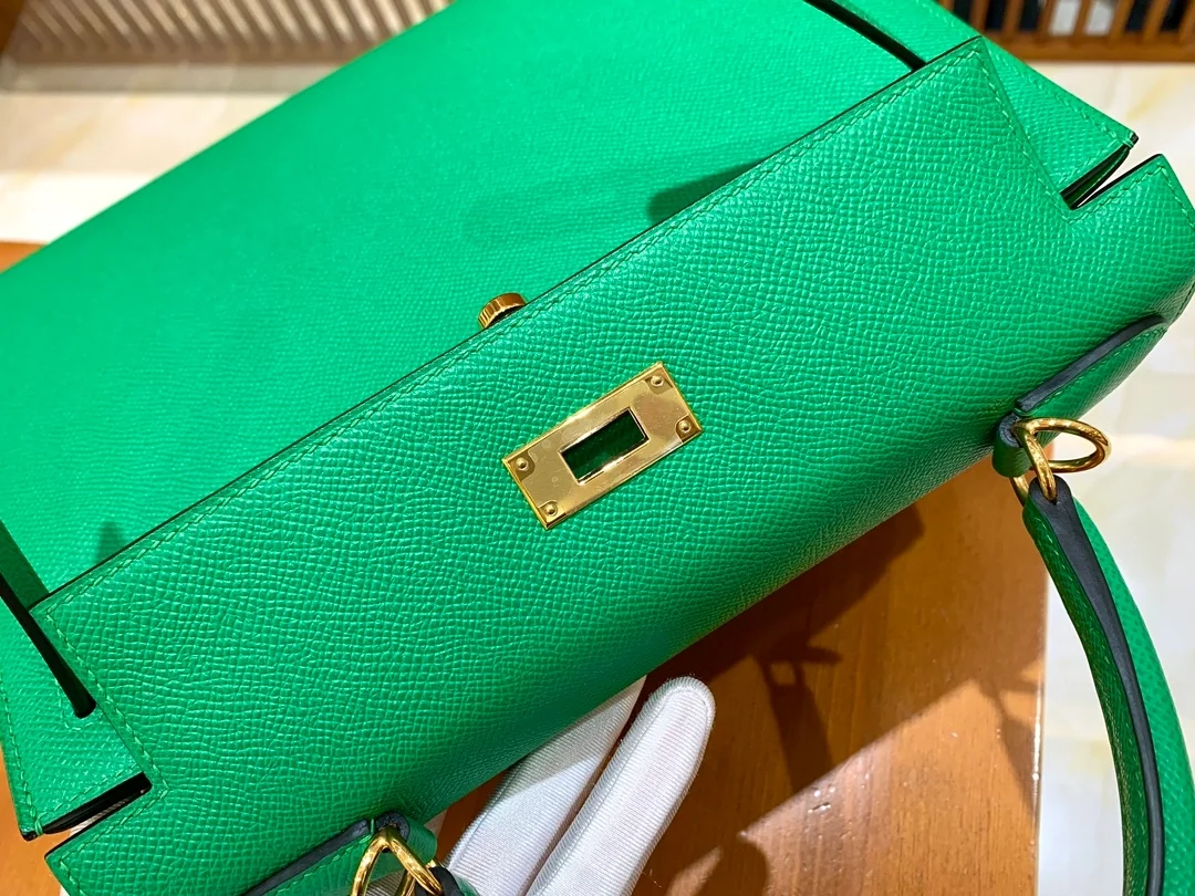 에르메스 켈리 28 셀리에 뱀부 그린 골드 하드웨어 (100% HAND MADE)