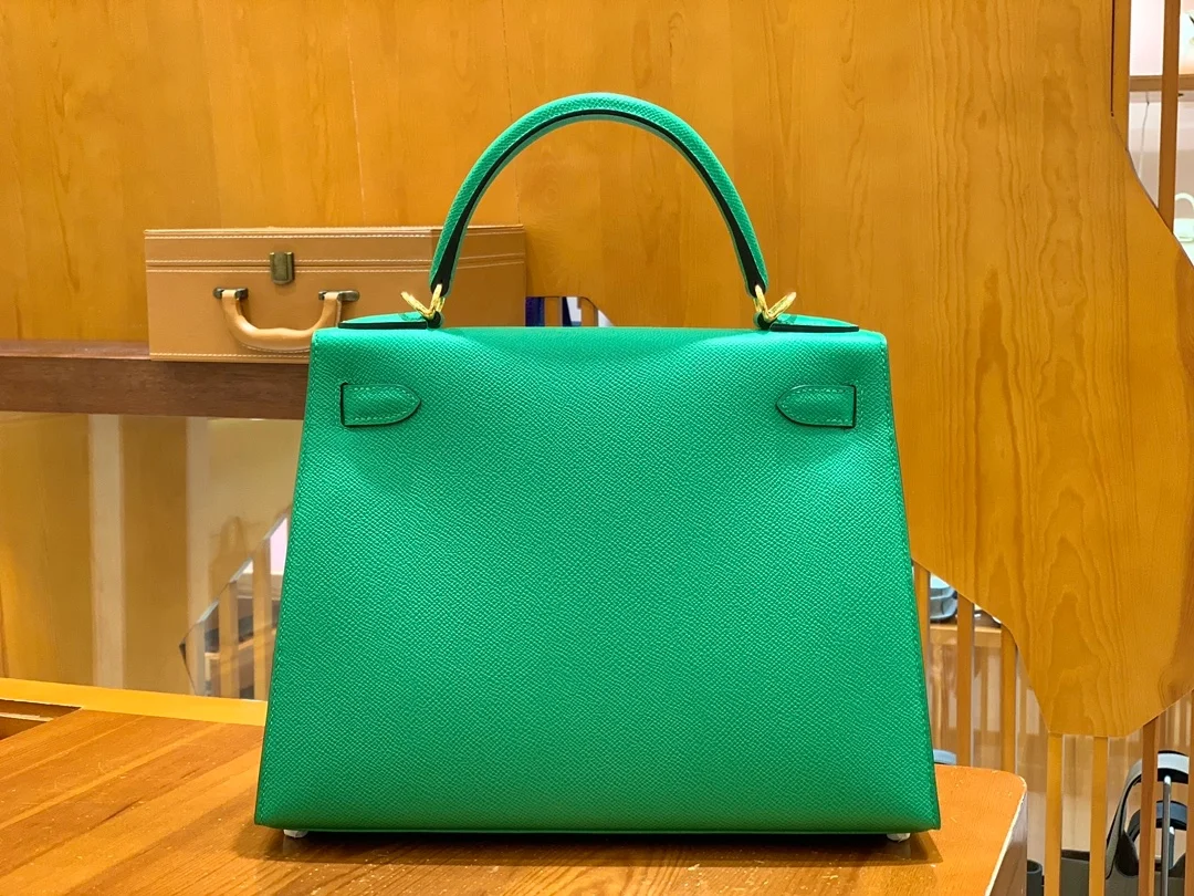 에르메스 켈리 28 셀리에 뱀부 그린 골드 하드웨어 (100% HAND MADE)