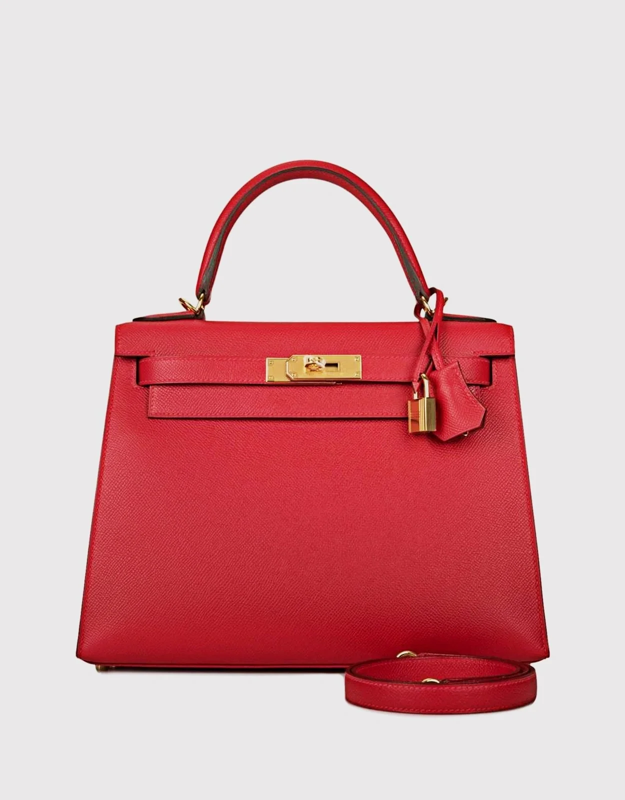 에르메스 켈리 28 셀리에 하트 레드 골드 하드웨어 (100% HAND MADE)