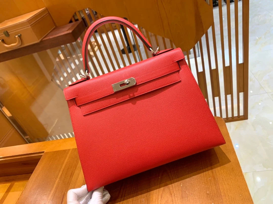에르메스 켈리 28 셀리에 하트 레드 골드 하드웨어 (100% HAND MADE)
