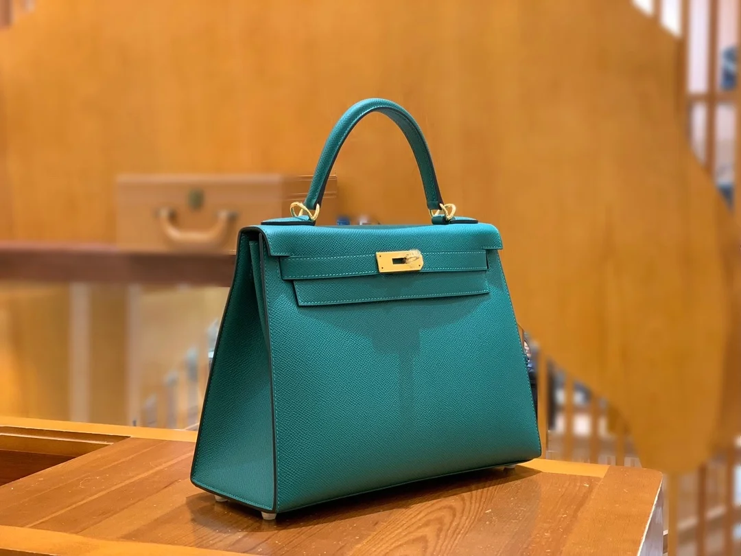 에르메스 켈리 28 셀리에 말라카이트 그린 골드 하드웨어 (100% HAND MADE)
