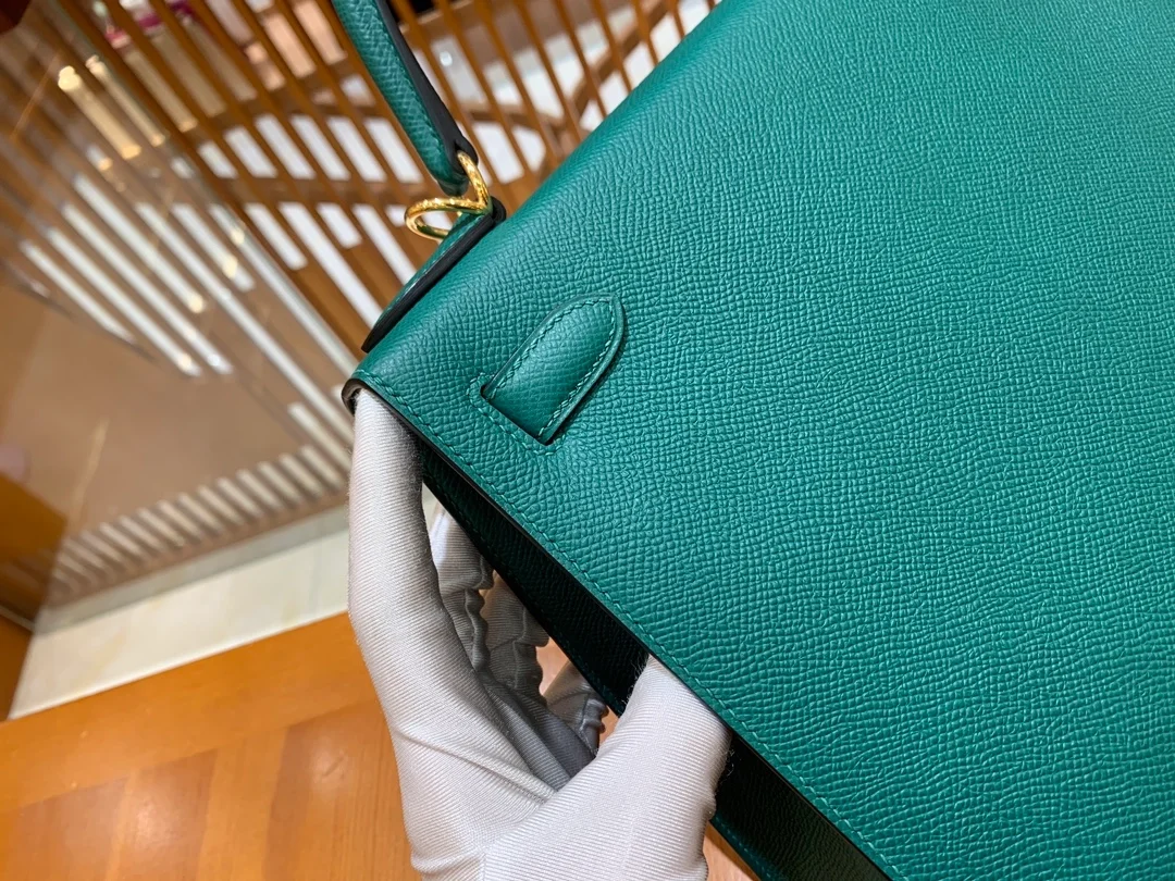 에르메스 켈리 28 셀리에 말라카이트 그린 골드 하드웨어 (100% HAND MADE)