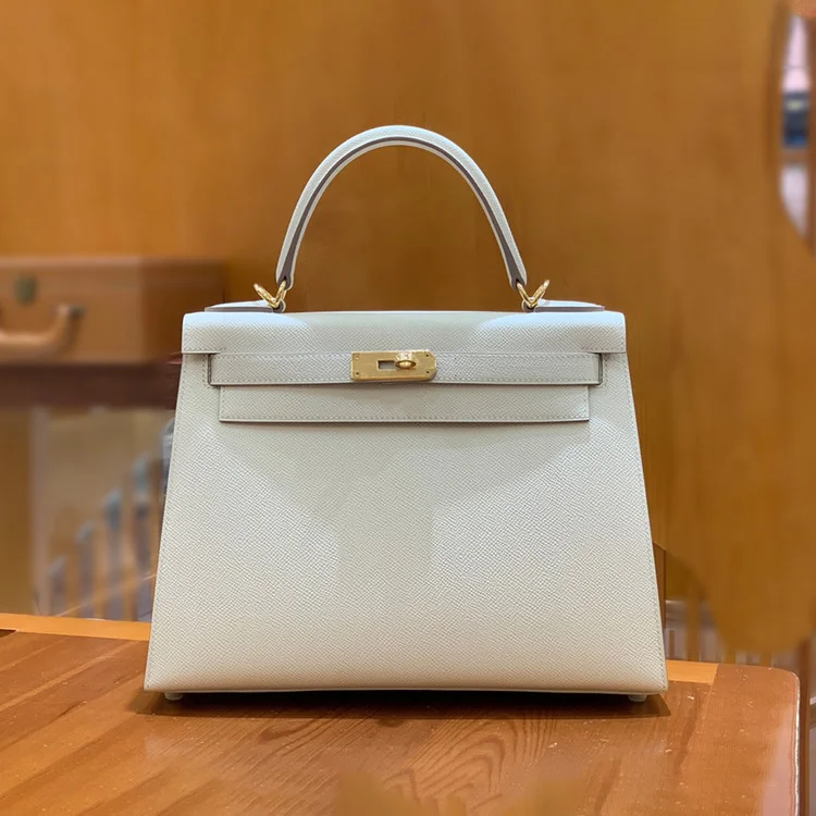 에르메스 켈리 28 셀리에 밀크 쉐이크 골드 하드웨어 (100% HAND MADE)