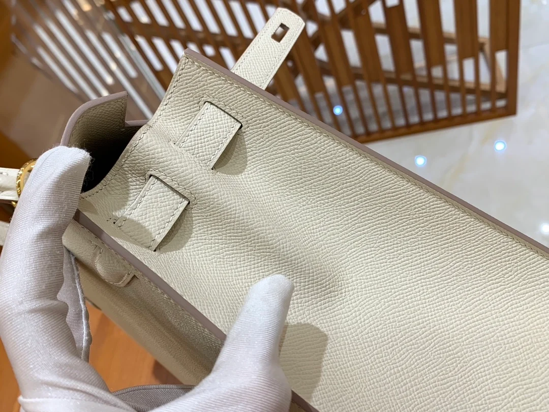 에르메스 켈리 28 셀리에 밀크 쉐이크 골드 하드웨어 (100% HAND MADE)