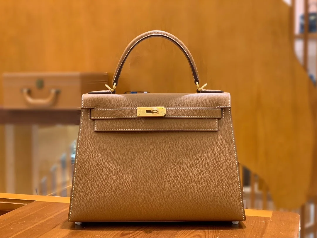 에르메스 켈리 28 셀리에 골드 브라운 금장 하드웨어 (100% HAND MADE)