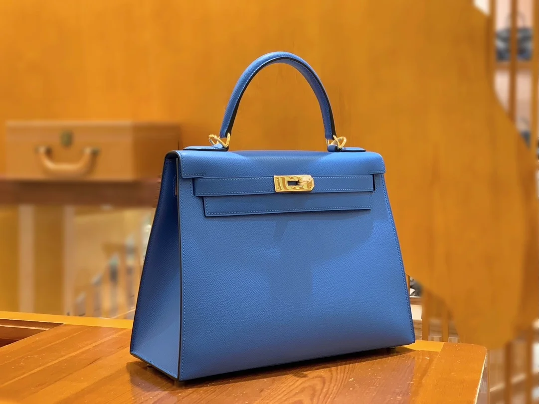 에르메스 켈리 28 셀리에 에게해 블루 골드 하드웨어 (100% HAND MADE)