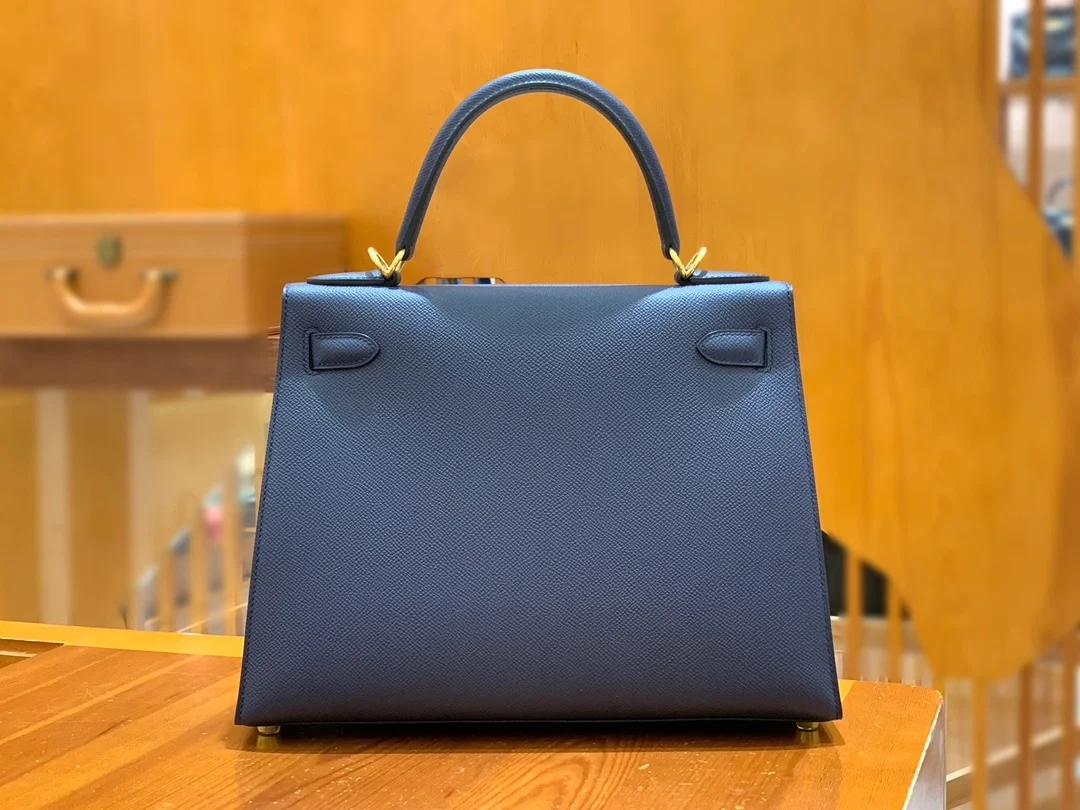 에르메스 켈리 28 셀리에 사파이어 블루 골드 하드웨어 (100% HAND MADE)