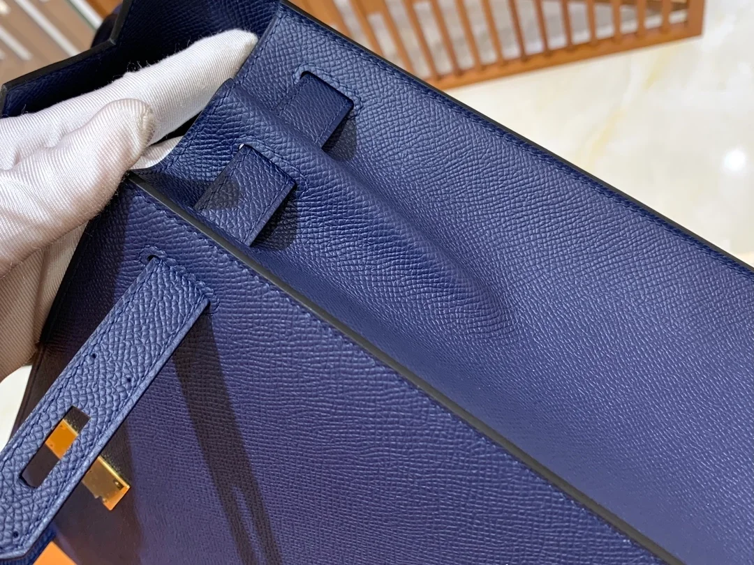 에르메스 켈리 28 셀리에 사파이어 블루 골드 하드웨어 (100% HAND MADE)