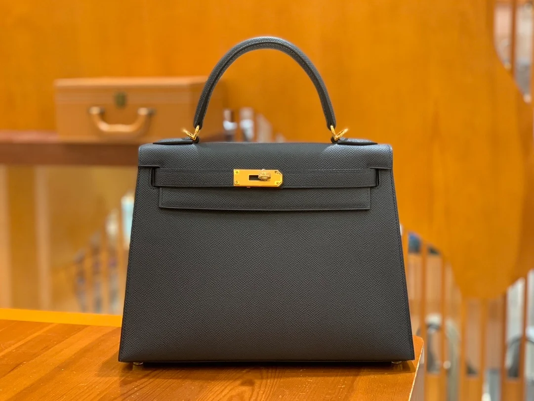 에르메스 켈리 28 셀리에 미드나잇 블루 골드 하드웨어 (100% HAND MADE)