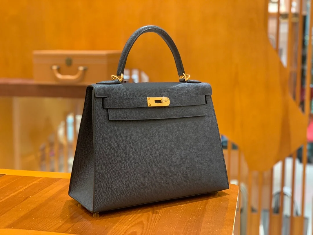 에르메스 켈리 28 셀리에 미드나잇 블루 골드 하드웨어 (100% HAND MADE)