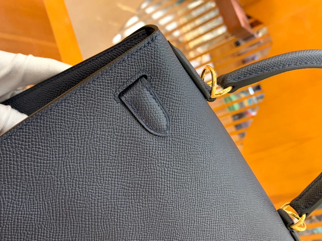 에르메스 켈리 28 셀리에 미드나잇 블루 골드 하드웨어 (100% HAND MADE)