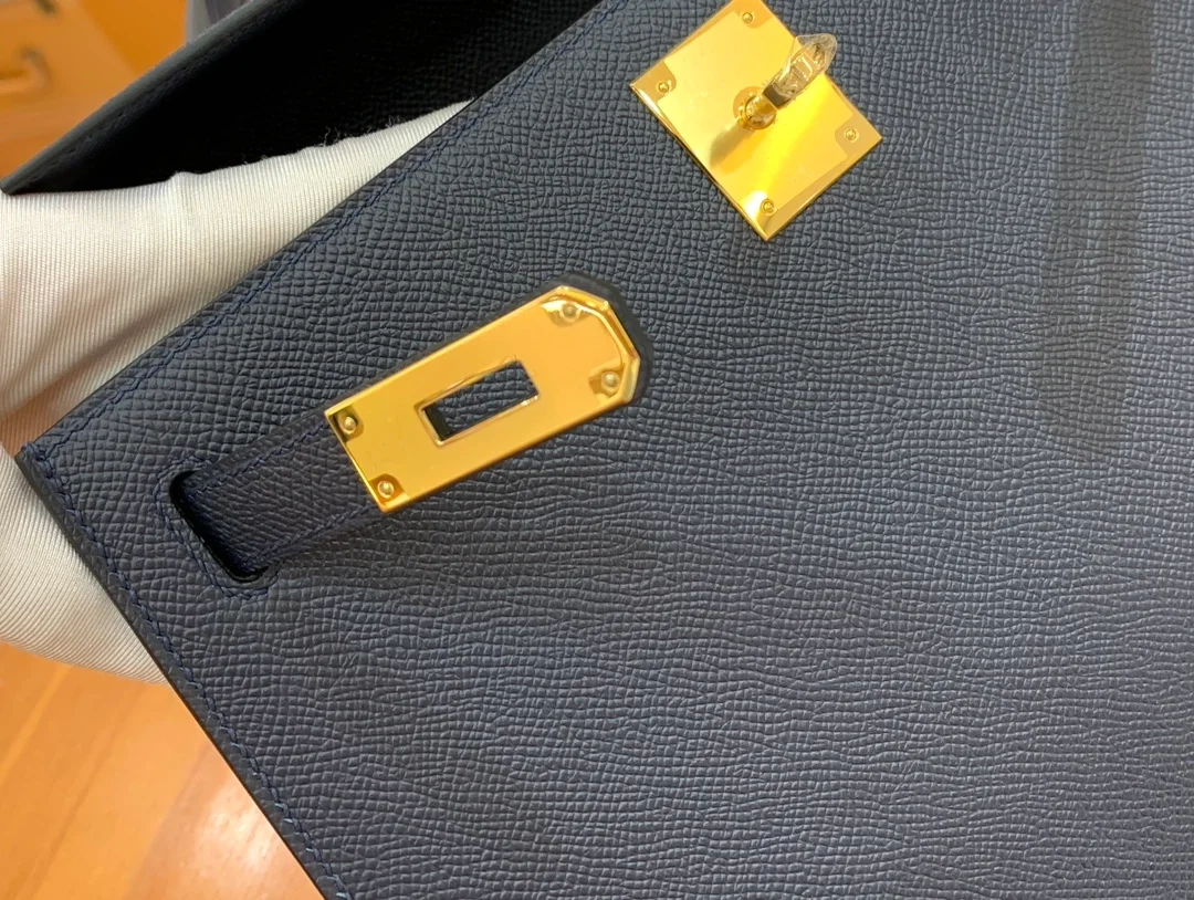 에르메스 켈리 28 셀리에 미드나잇 블루 골드 하드웨어 (100% HAND MADE)