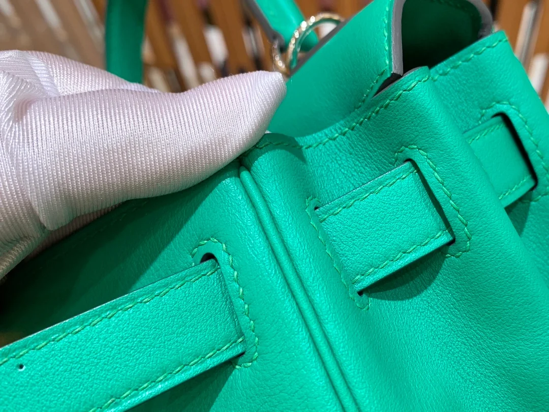 에르메스 켈리 28 르투르네 스위프트 민트 그린 실버 하드웨어 (100% HAND MADE)