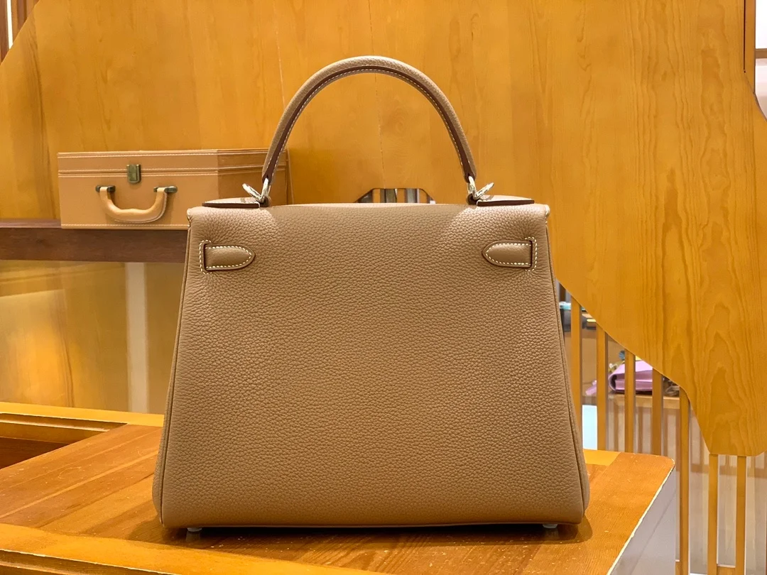 에르메스 켈리 28 르투르네 골드 브라운 실버 하드웨어 (100% HAND MADE)