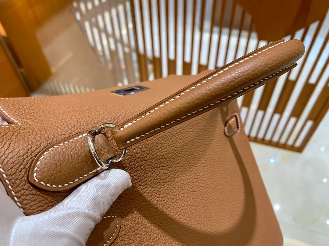 에르메스 켈리 28 르투르네 골드 브라운 실버 하드웨어 (100% HAND MADE)