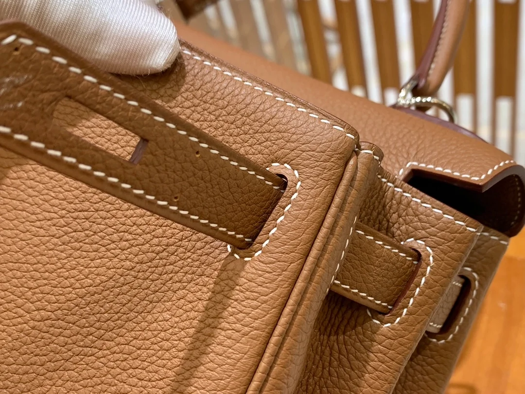 에르메스 켈리 28 르투르네 골드 브라운 실버 하드웨어 (100% HAND MADE)