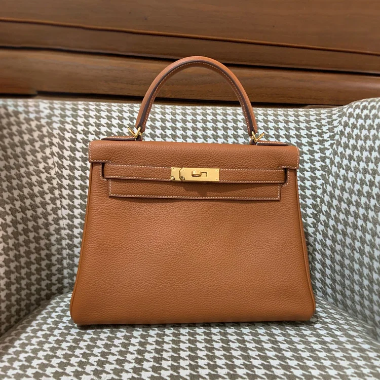 에르메스 켈리 28 르투르네 골드 브라운 골드 하드웨어 (100% HAND MADE)