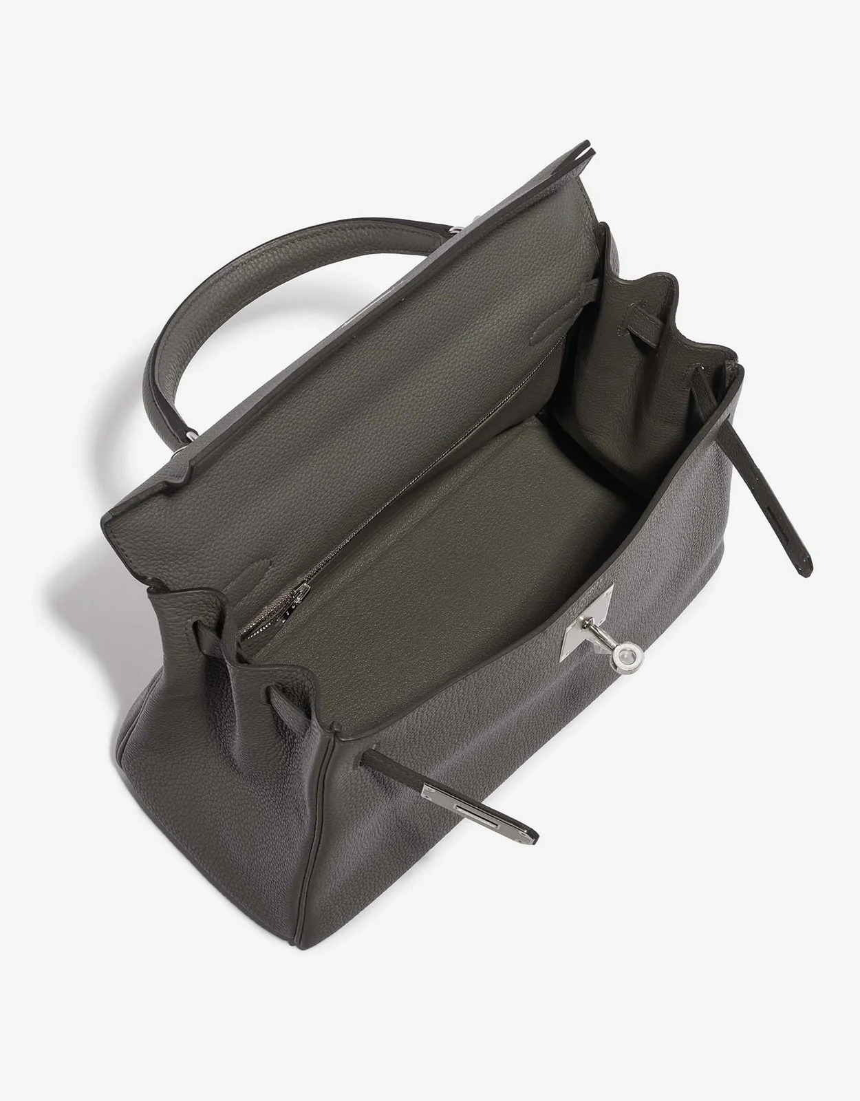 에르메스 켈리 28 르투르네 퓨터 그레이 실버 하드웨어 (100% HAND MADE)