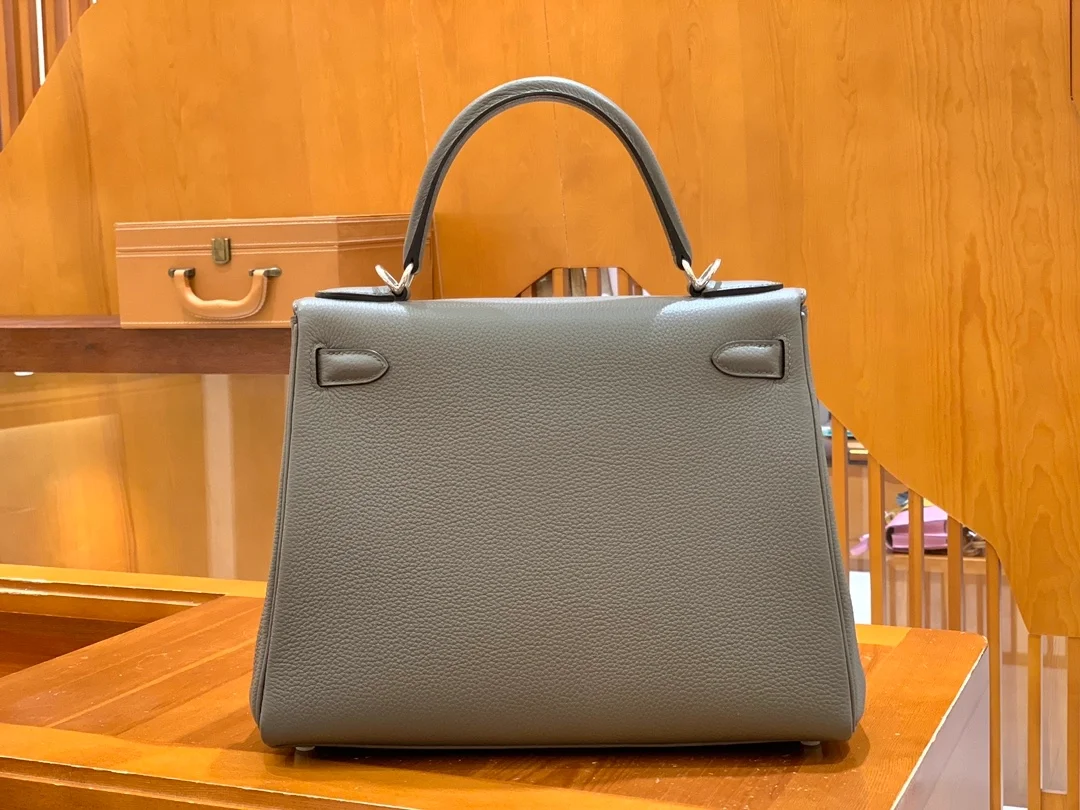 에르메스 켈리 28 르투르네 퓨터 그레이 실버 하드웨어 (100% HAND MADE)