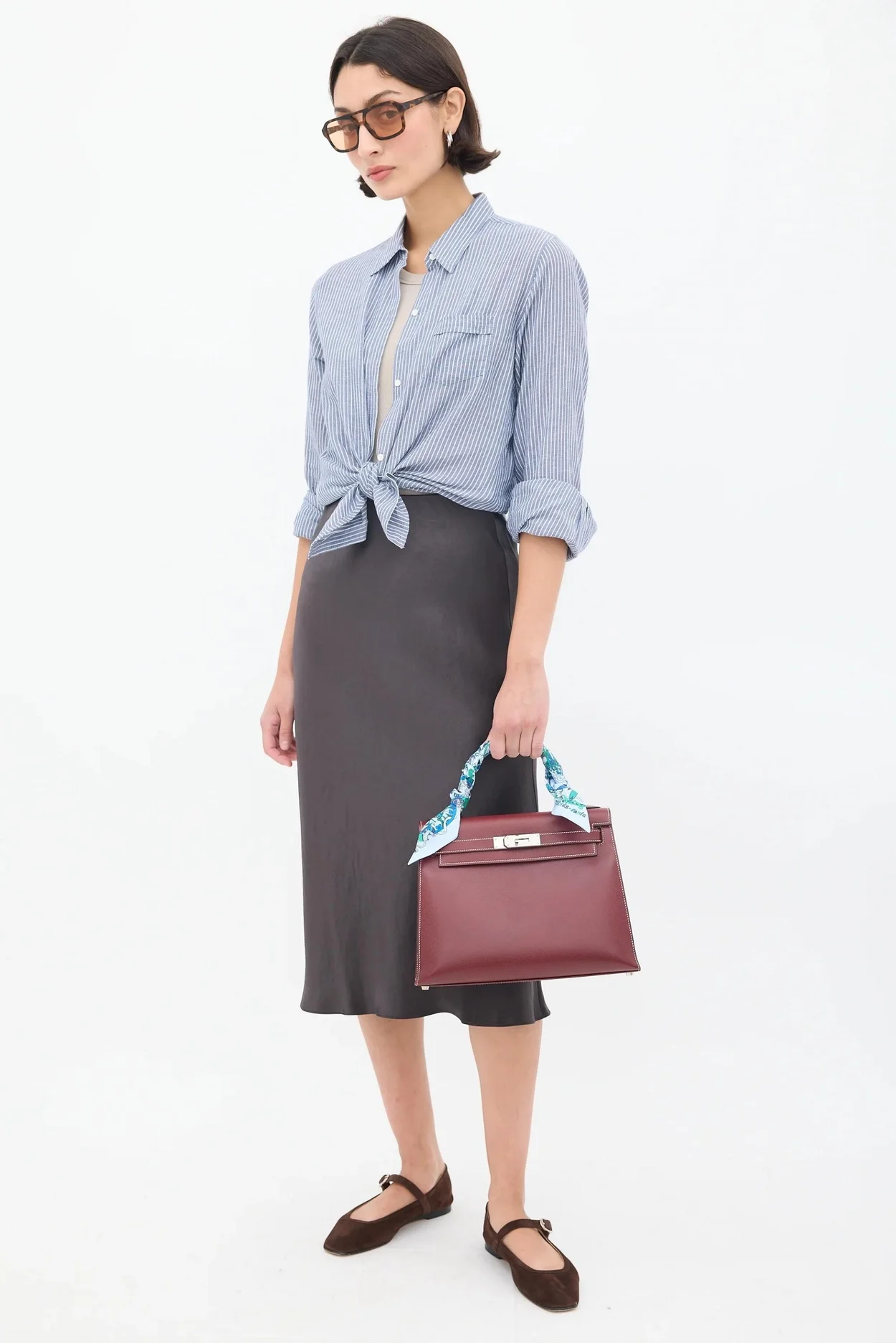 에르메스 켈리 25 셀리에 박스 브리드 레드 실버 하드웨어 (100% HAND MADE)