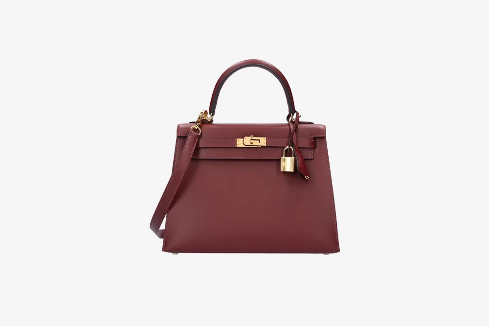 에르메스 켈리 25 셀리에 박스 레트로 레드 골드 하드웨어 (100% HAND MADE)