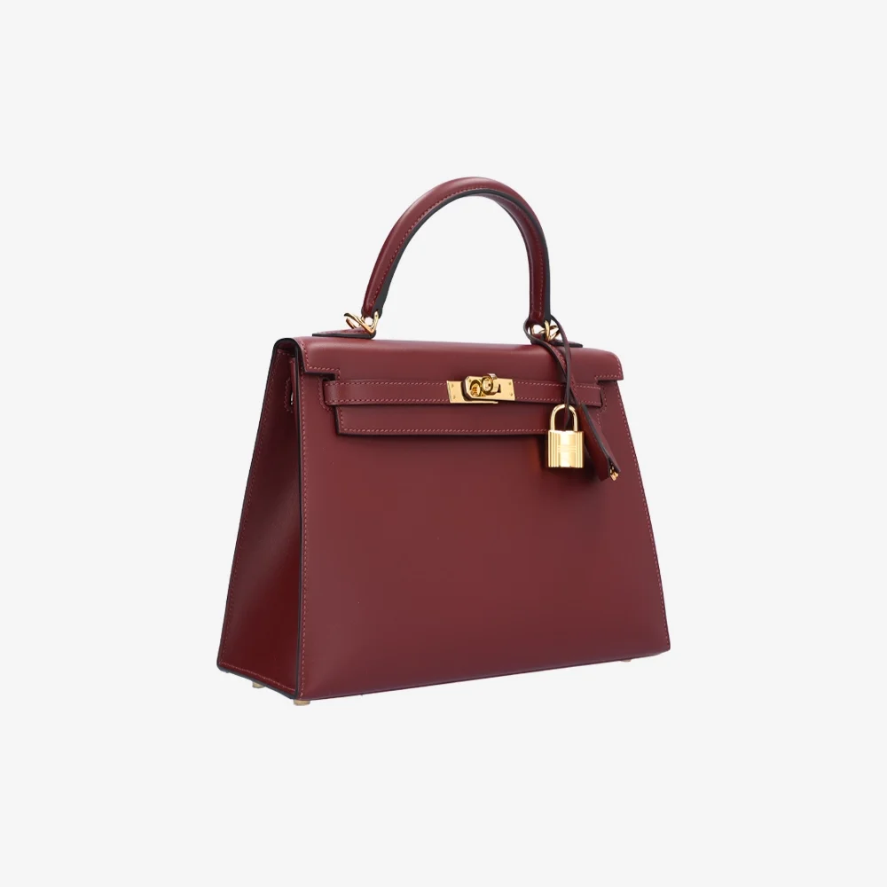 에르메스 켈리 25 셀리에 박스 레트로 레드 골드 하드웨어 (100% HAND MADE)
