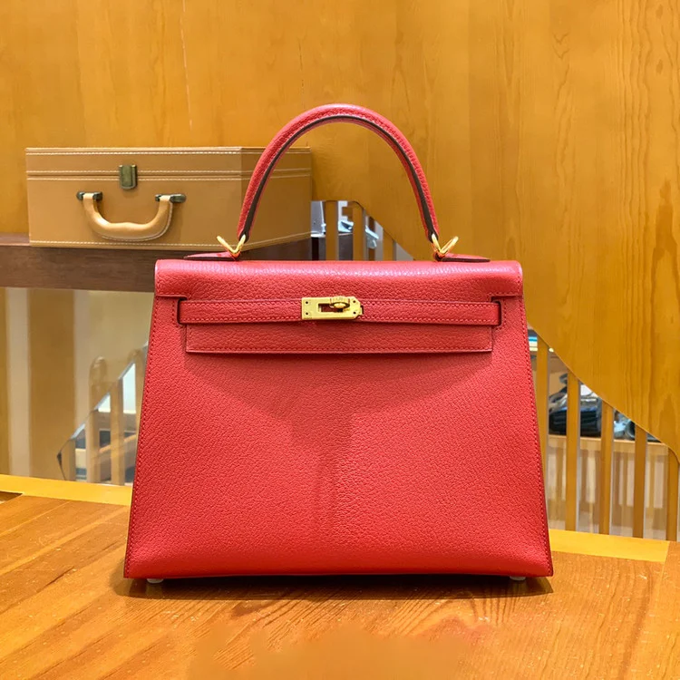 에르메스 켈리 25 셀리에 하트 레드 골드 하드웨어 (100% HAND MADE)