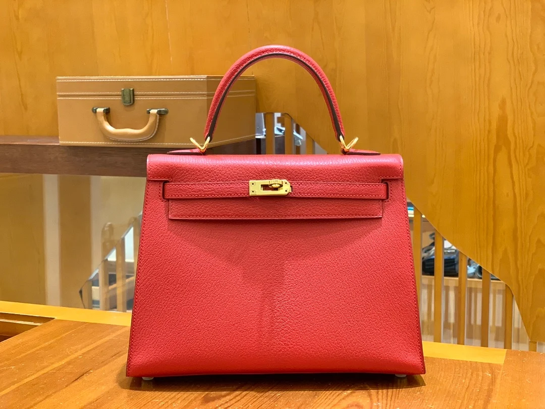 에르메스 켈리 25 셀리에 하트 레드 골드 하드웨어 (100% HAND MADE)