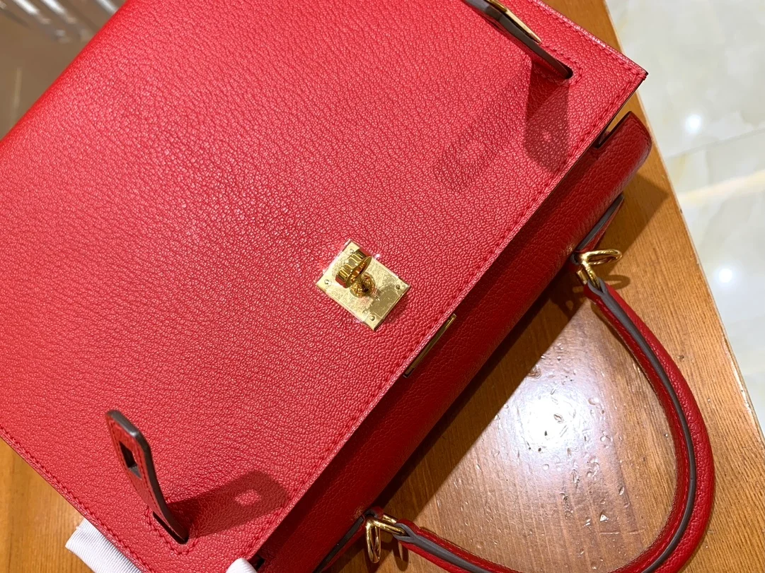 에르메스 켈리 25 셀리에 하트 레드 골드 하드웨어 (100% HAND MADE)