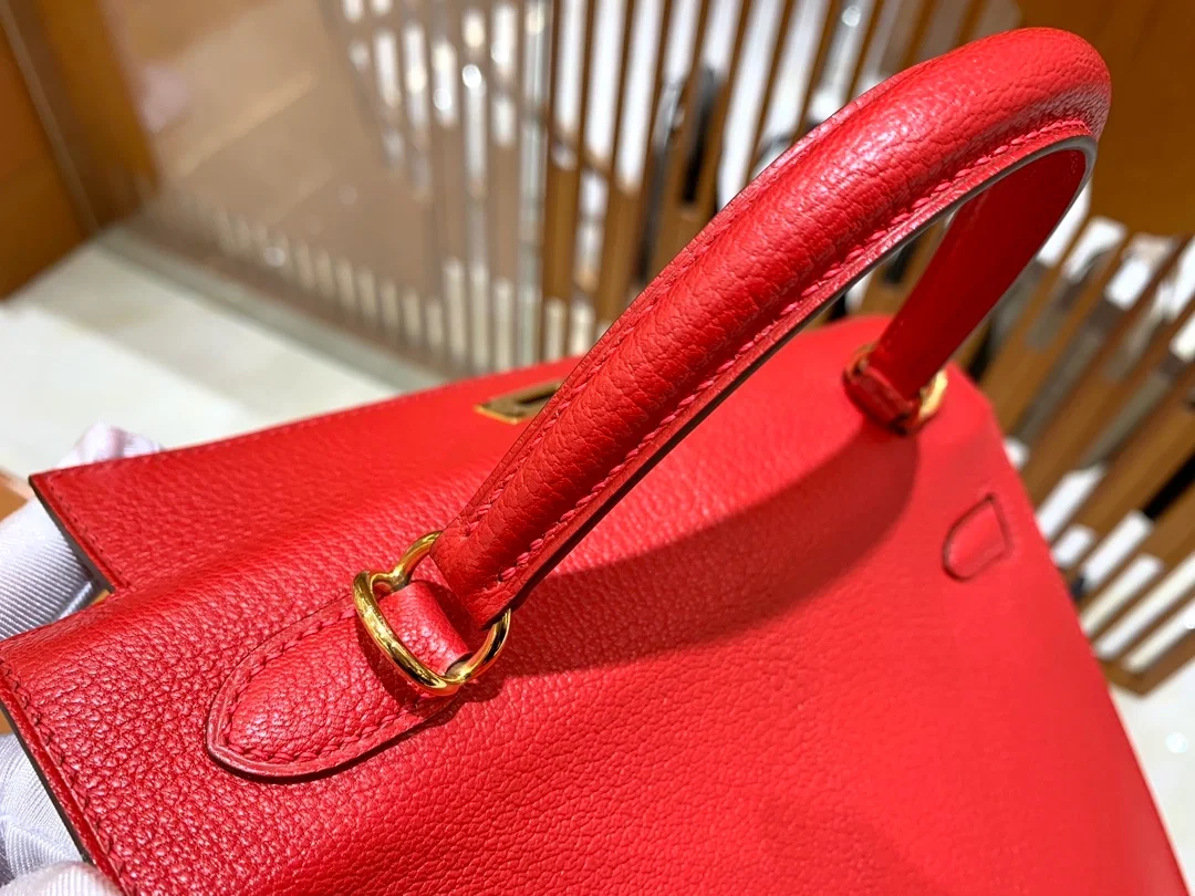 에르메스 켈리 25 셀리에 하트 레드 골드 하드웨어 (100% HAND MADE)