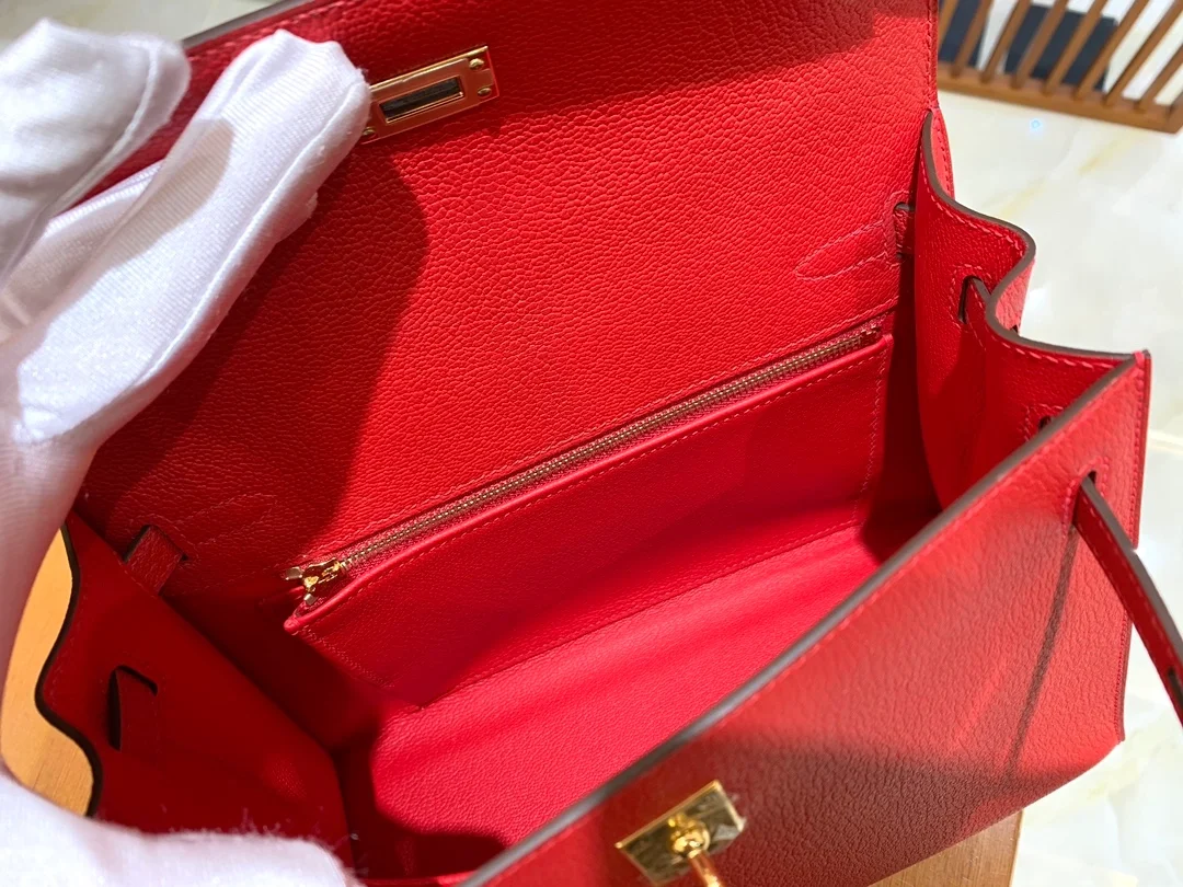에르메스 켈리 25 셀리에 하트 레드 골드 하드웨어 (100% HAND MADE)