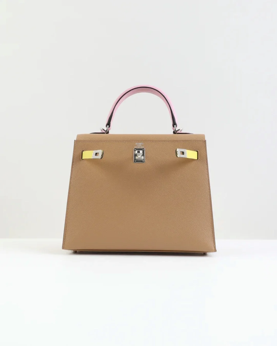 에르메스 켈리 25 셀리에 트리컬러 (라임/차이/모브) 실버 하드웨어 (100% HAND MADE)