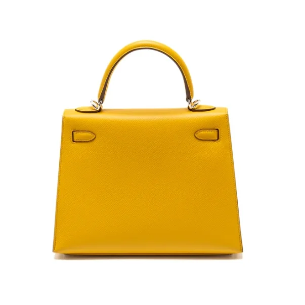 에르메스 켈리 25 셀리에 엠버 옐로우 실버 하드웨어 (100% HAND MADE)