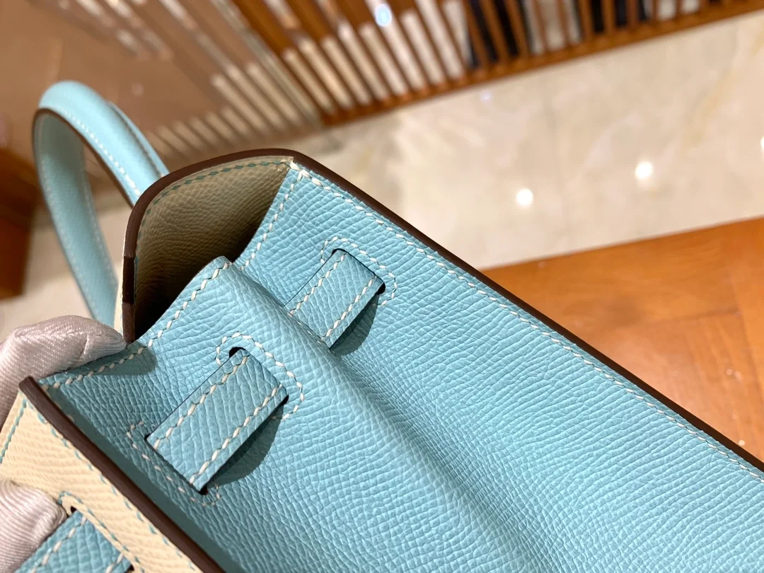 에르메스 켈리 25 셀리에 화이트 마카롱 실버 하드웨어 (100% HAND MADE)