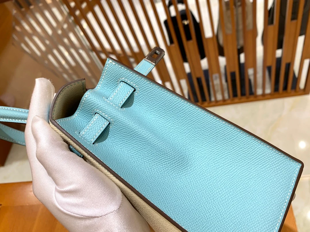 에르메스 켈리 25 셀리에 화이트 마카롱 실버 하드웨어 (100% HAND MADE)